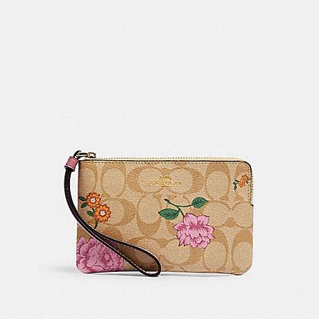 Coach rose wristlet cheap