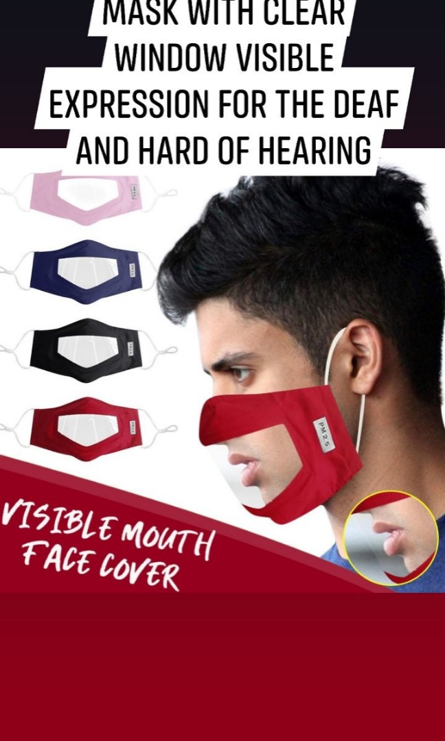 NEW PRE-ORDER Adults Mask With Clear Window Visible Expression For The ...