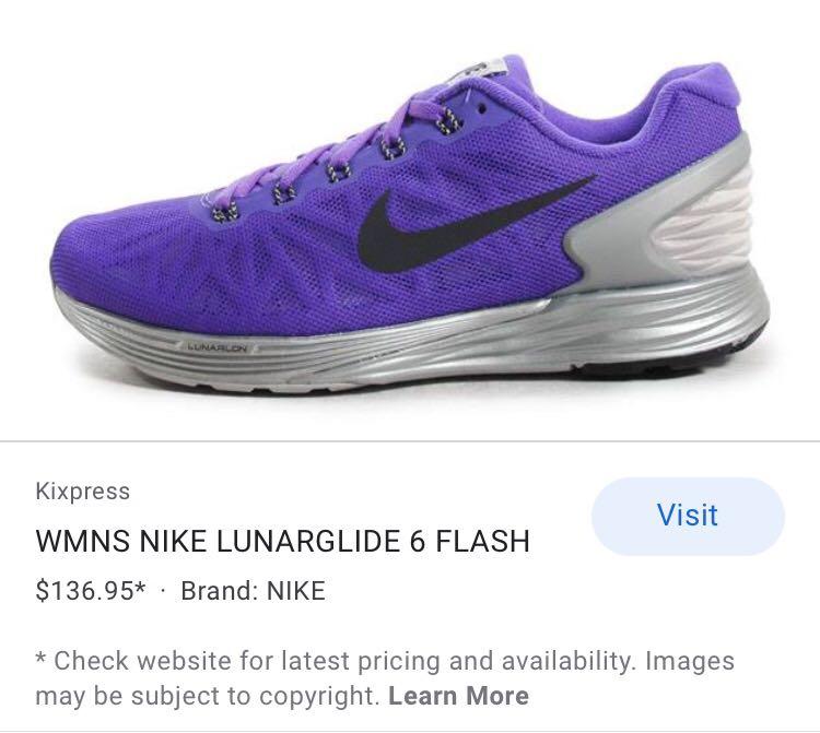 Nike Lunarglide 6, Fesyen Wanita, Sepatu di Carousell