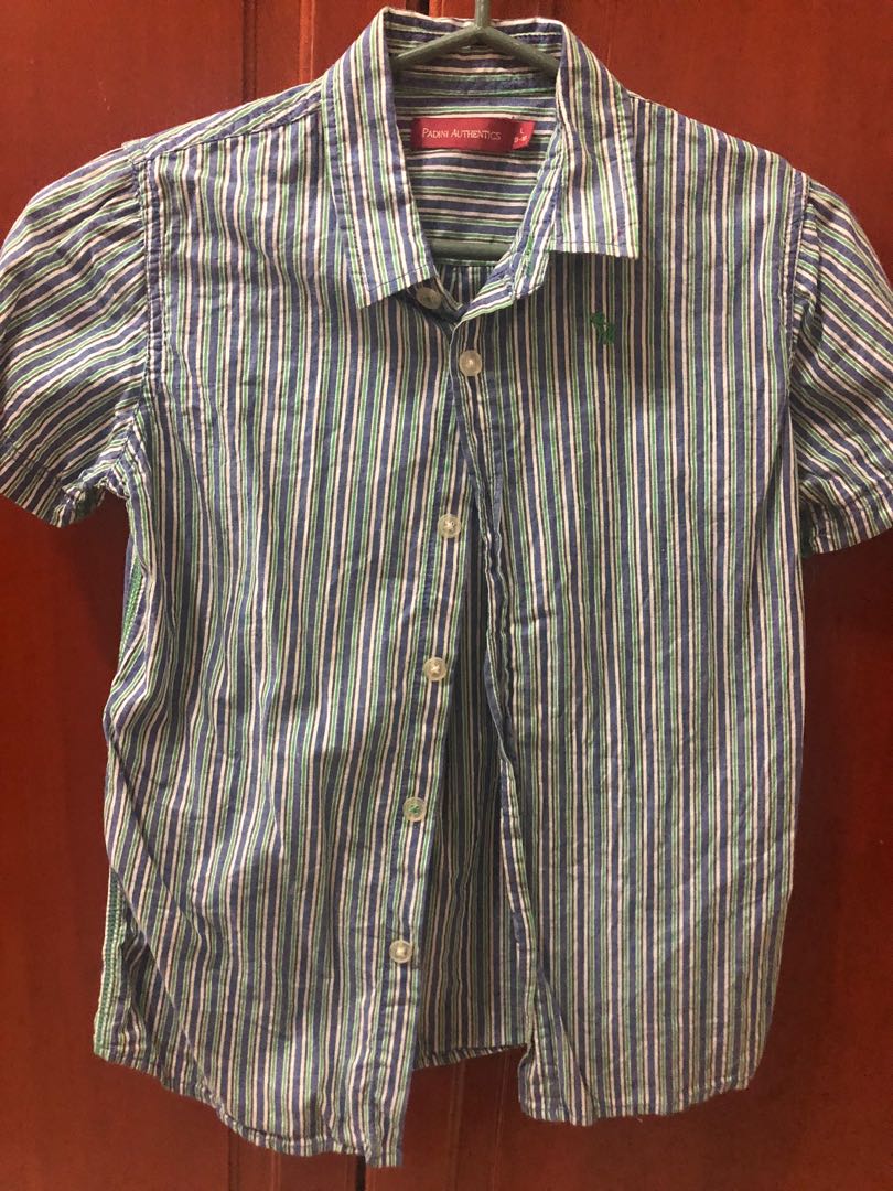 Padini Stripes Button Down Shirt For Boys Kemeja Kanak Kanak Lelaki Babies Kids Boys Apparel 8 To 12 Years On Carousell