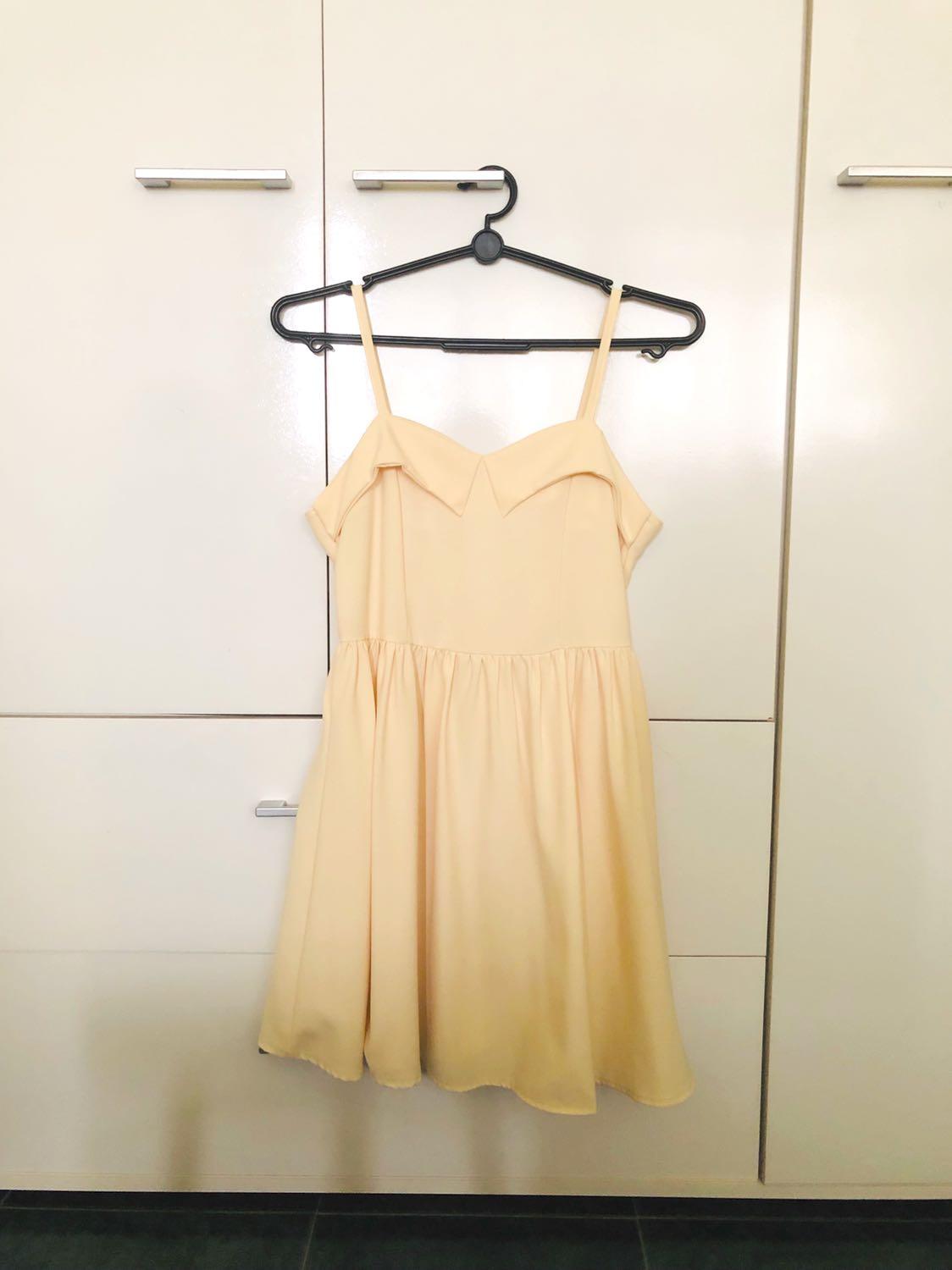 pastel yellow babydoll dress