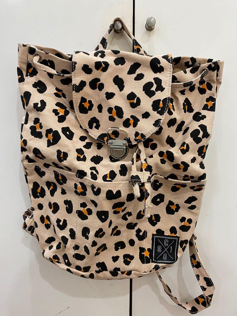 cheetah print pink backpack