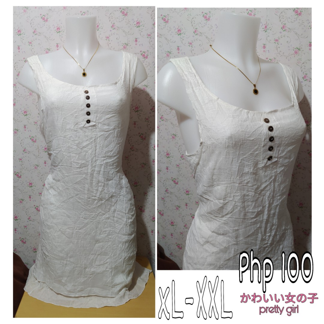 plain white sleeveless dress