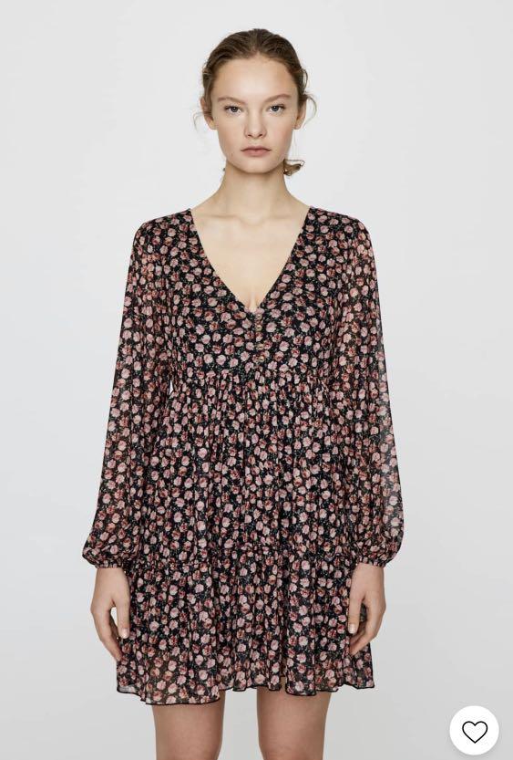 zara voluminous patchwork dress