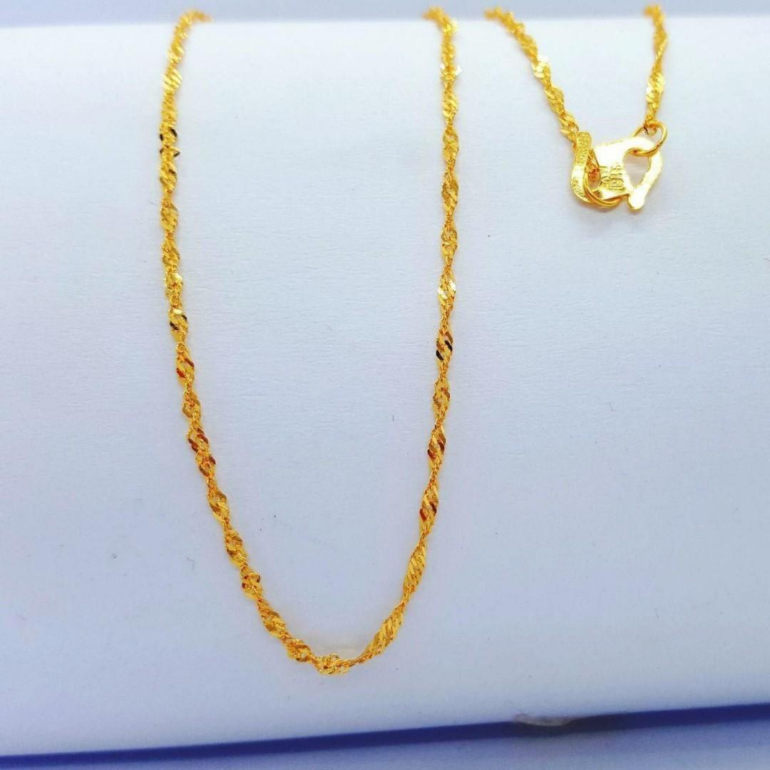 Rantai Leher Emas 916 Kanak2 36cm Women S Fashion Jewellery On Carousell