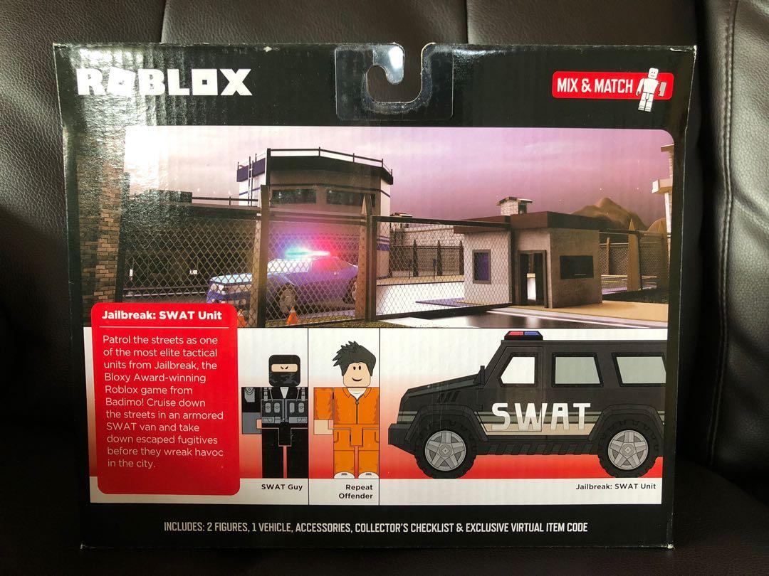 Roblox Jailbreak Swat Unit Toys Games Bricks Figurines On Carousell - swat van vehicle roblox
