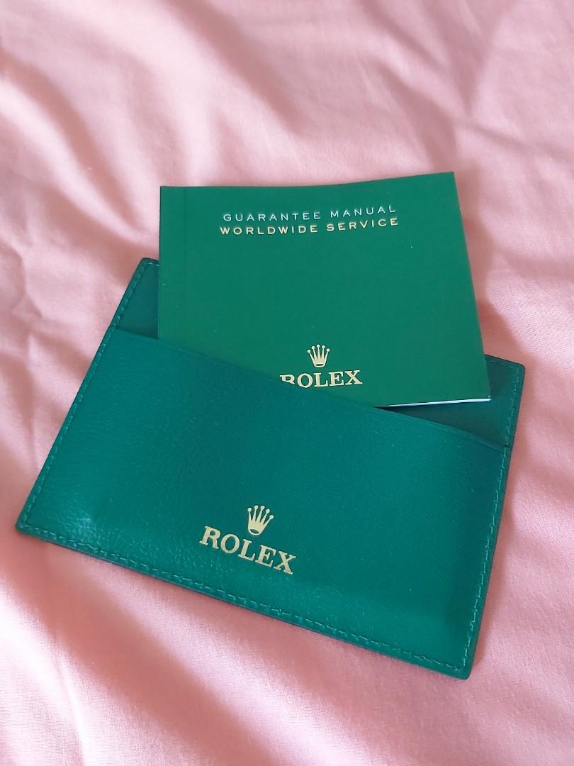 Rolex Leather Card Holder Guarantee Manual Luxury Watches on