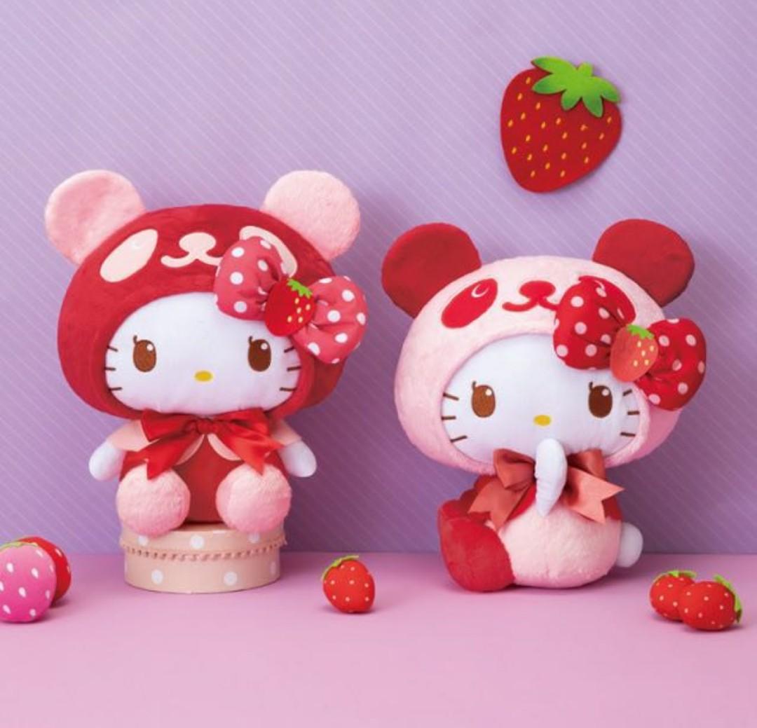 hello kitty strawberry bear plush