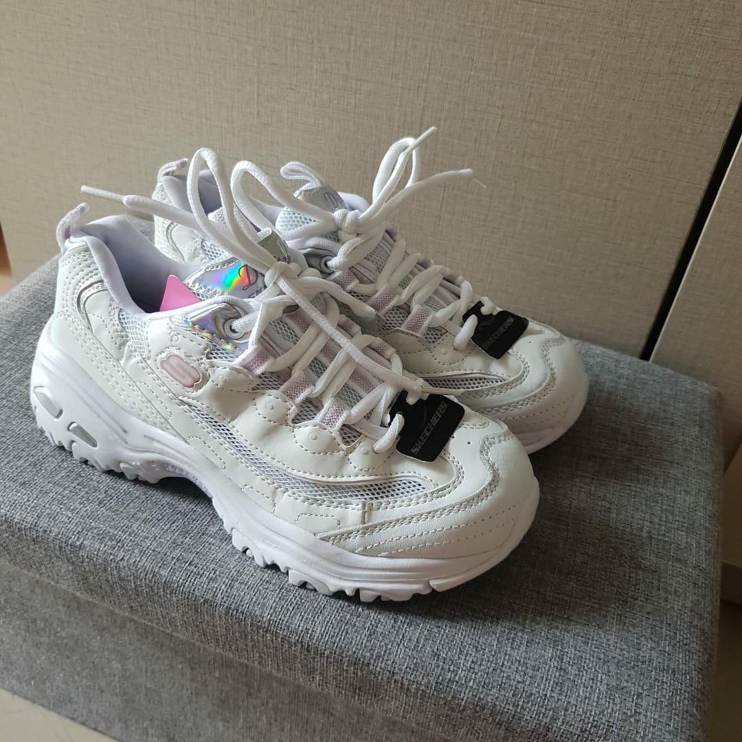 Sepatu Skechers Dlites Putih Baru Fesyen Wanita Sepatu Di Carousell
