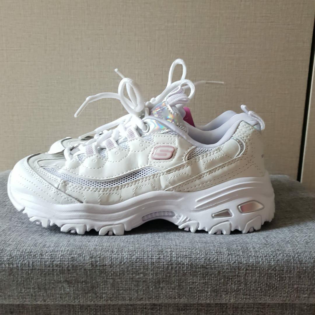 Sepatu Skechers Dlites Putih Baru Fesyen Wanita Sepatu Di Carousell