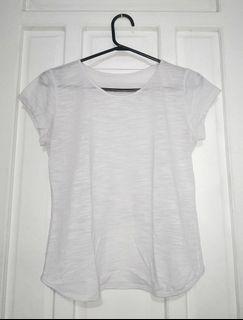 Sheer White Tee with Asymmetric Back