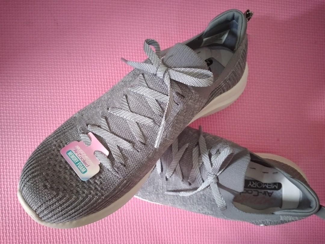 skechers air cooled memory foam womens pink