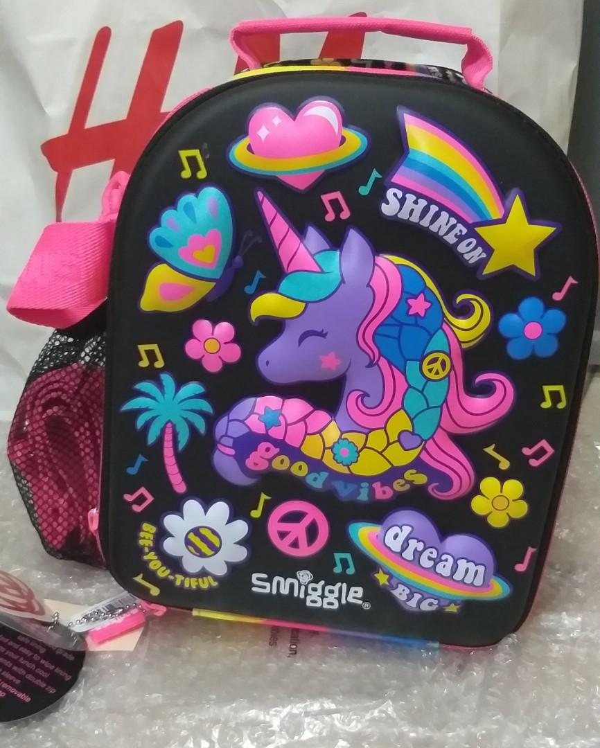 NEW Smiggle Curved Hardtop Lunchbox with Strap Unicorn Design, Babies