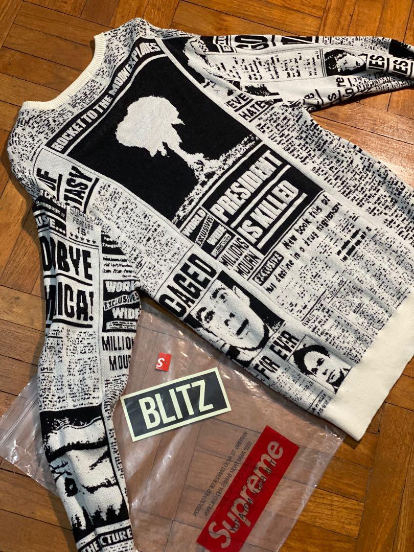Supreme clearance newsprint sweater