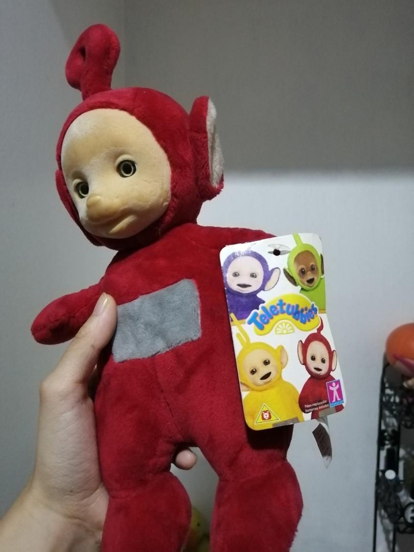 Teletubbies Po Plush (Category: Plushies & Soft Toys) located in Pasig City. Submitted by mmfinds (Listing ID 1018304678, Image 2). Description: Brand new with tags Flocked face Makes sounds A bit of the flocked part got off, but nonetheless in good condition.