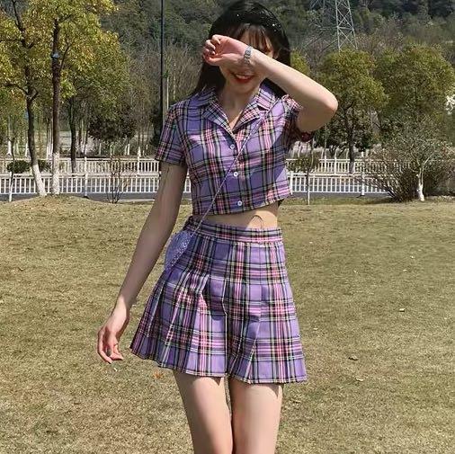 checkered two piece set