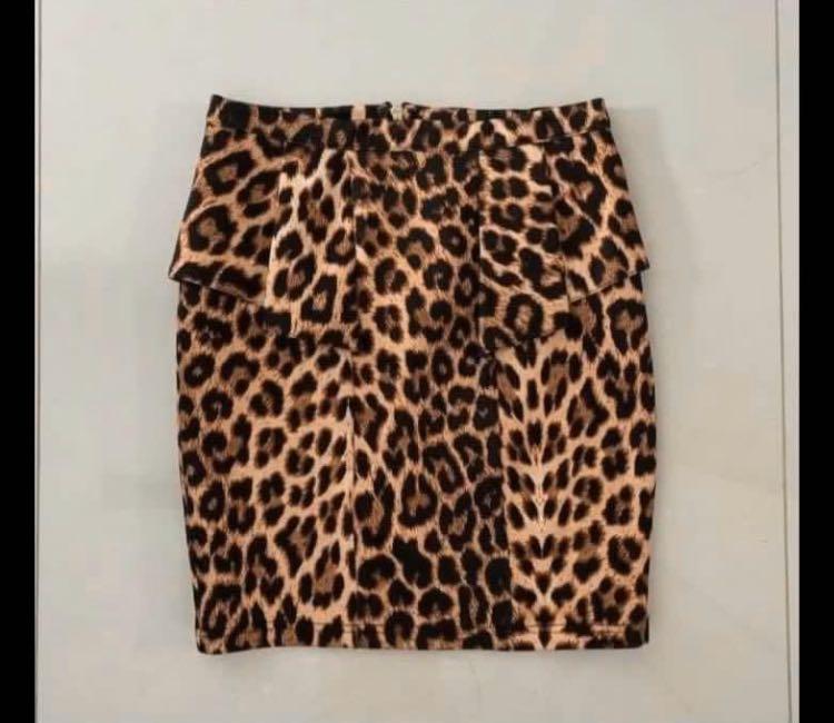 Valleygirl Valley girl Leopard cheetah tiger Animal safari print Pattern Peplum frill Bandage bodycon body hugging tight fitting Pencil Neoprene mini