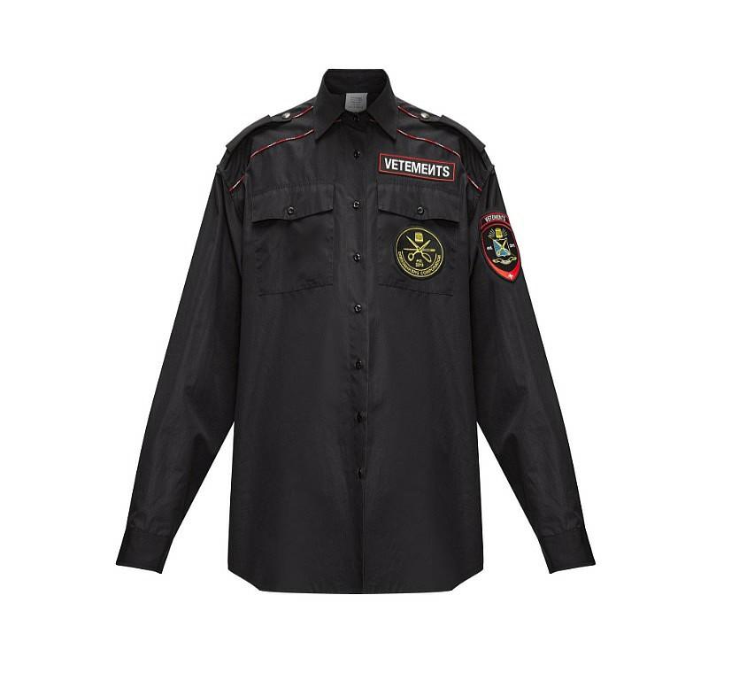 Vetements SS20 Uniform LS black shirt Large Men s Fashion Tops Sets Tshirts Polo Shirts on Carousell