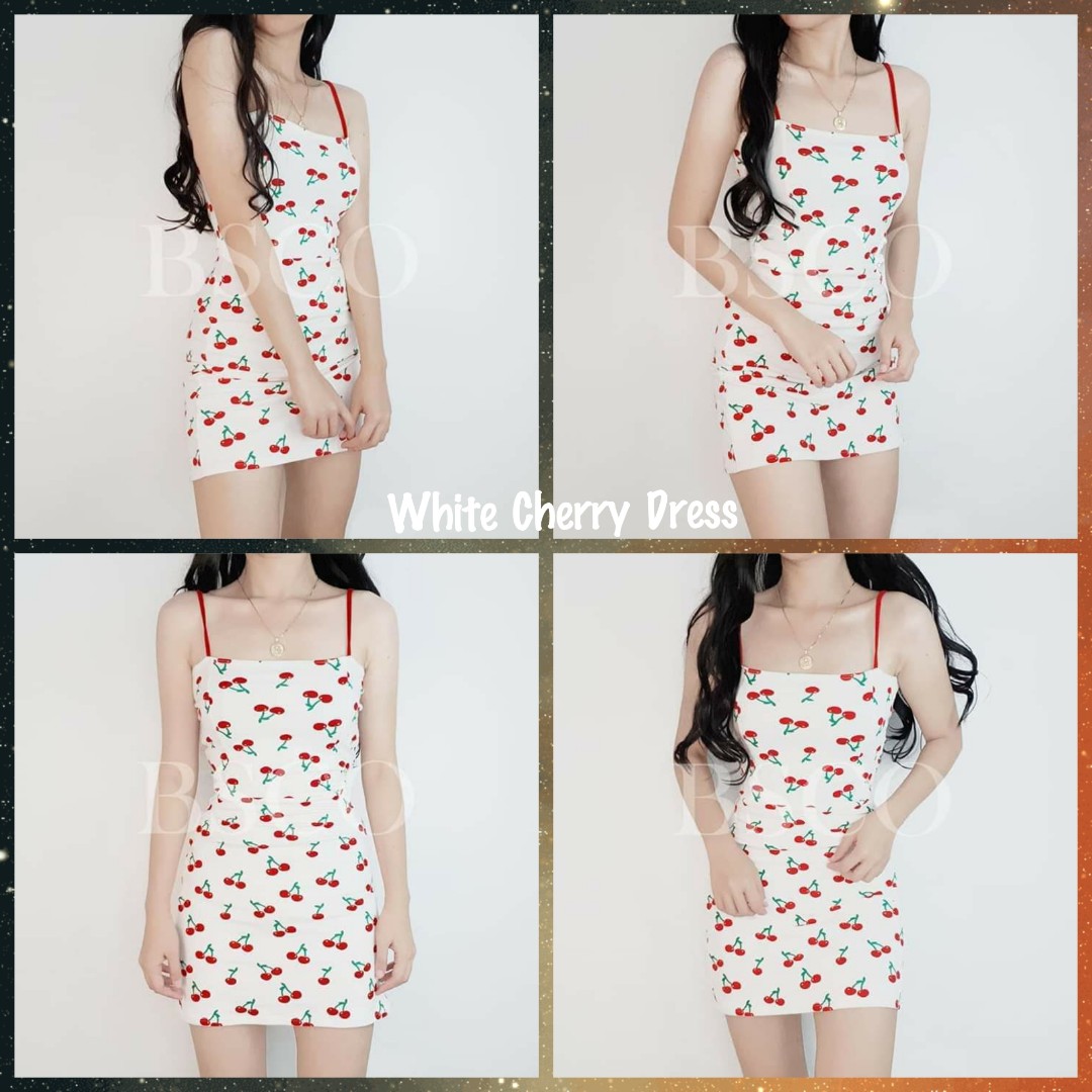 White cherry dress clearance