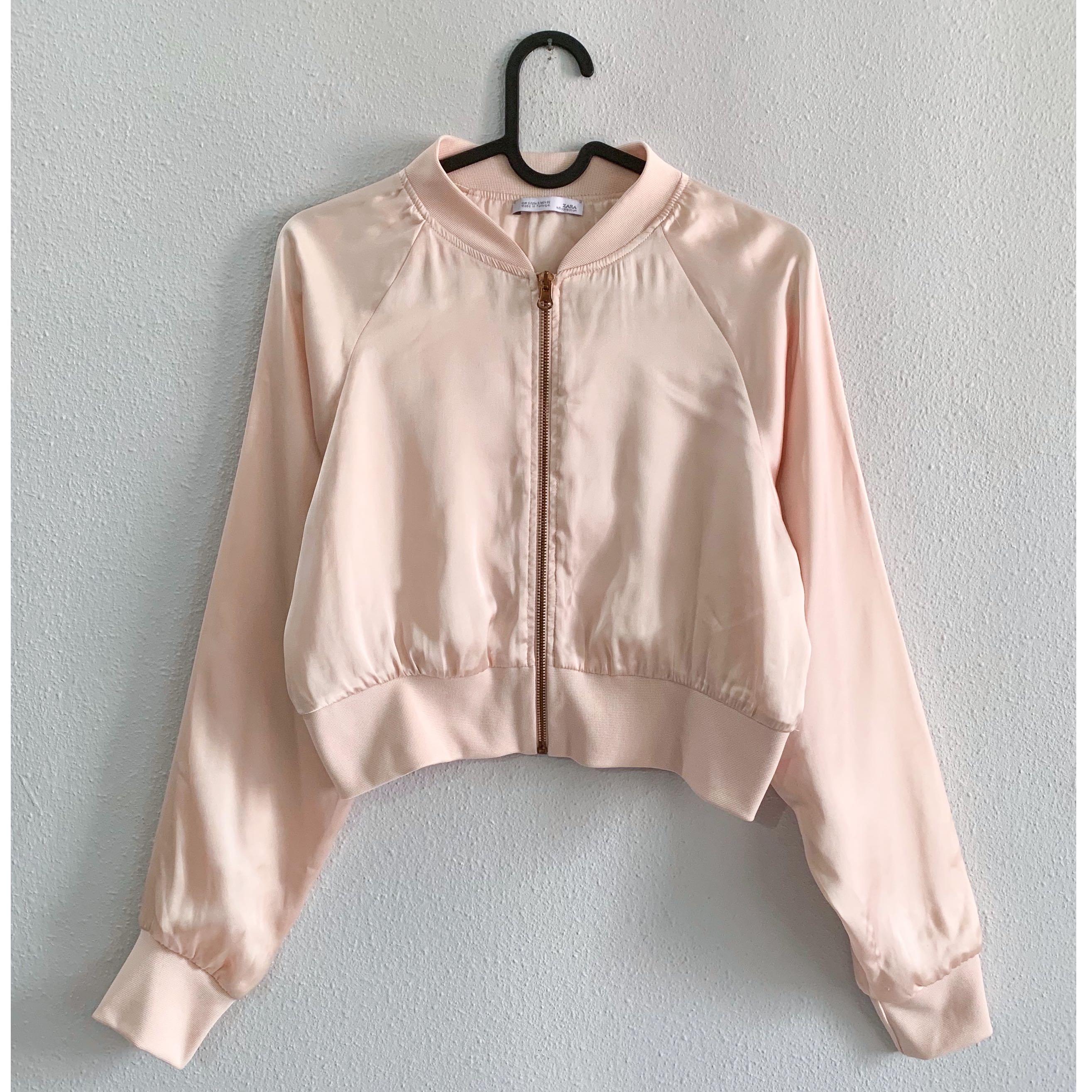 zara pink bomber jacket