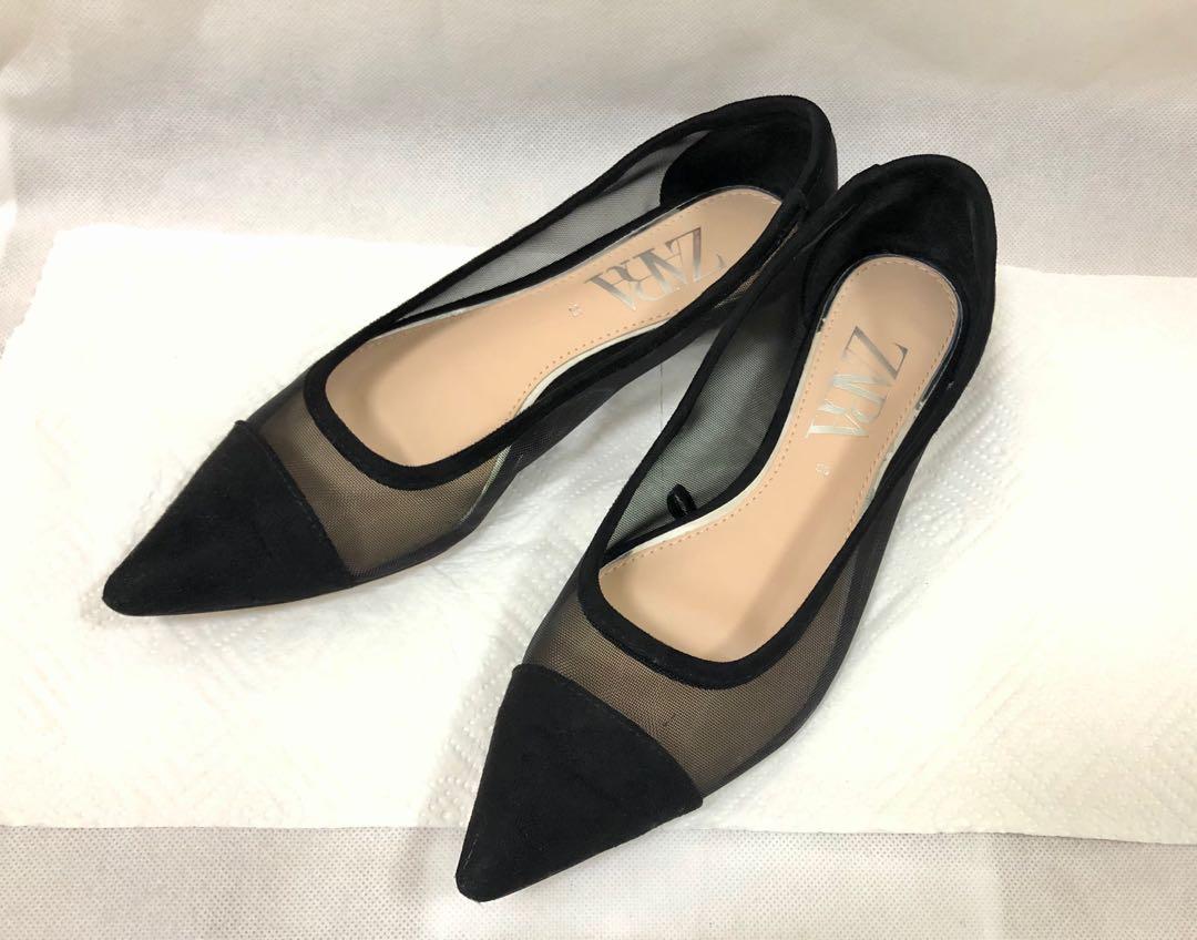 zara black flats