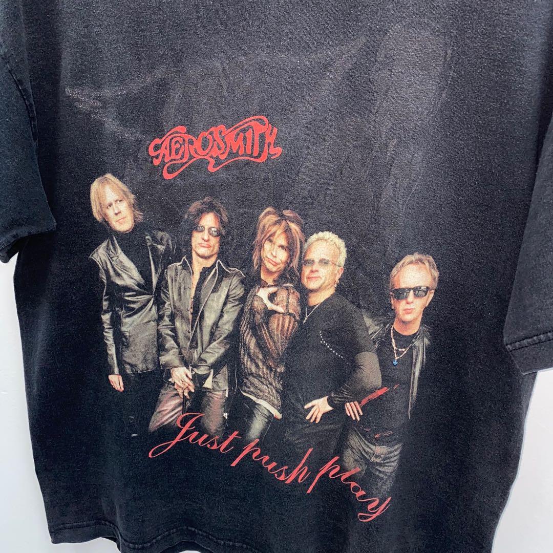 Tシャツ/カットソー(半袖/袖なし)AEROSMITH JUST PUSH PLAY TOUR 2001