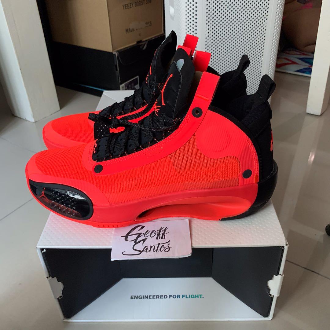 Air Jordan 34 Infrared 23, Men's Fashion, Footwear, Sneakers on Carousell
