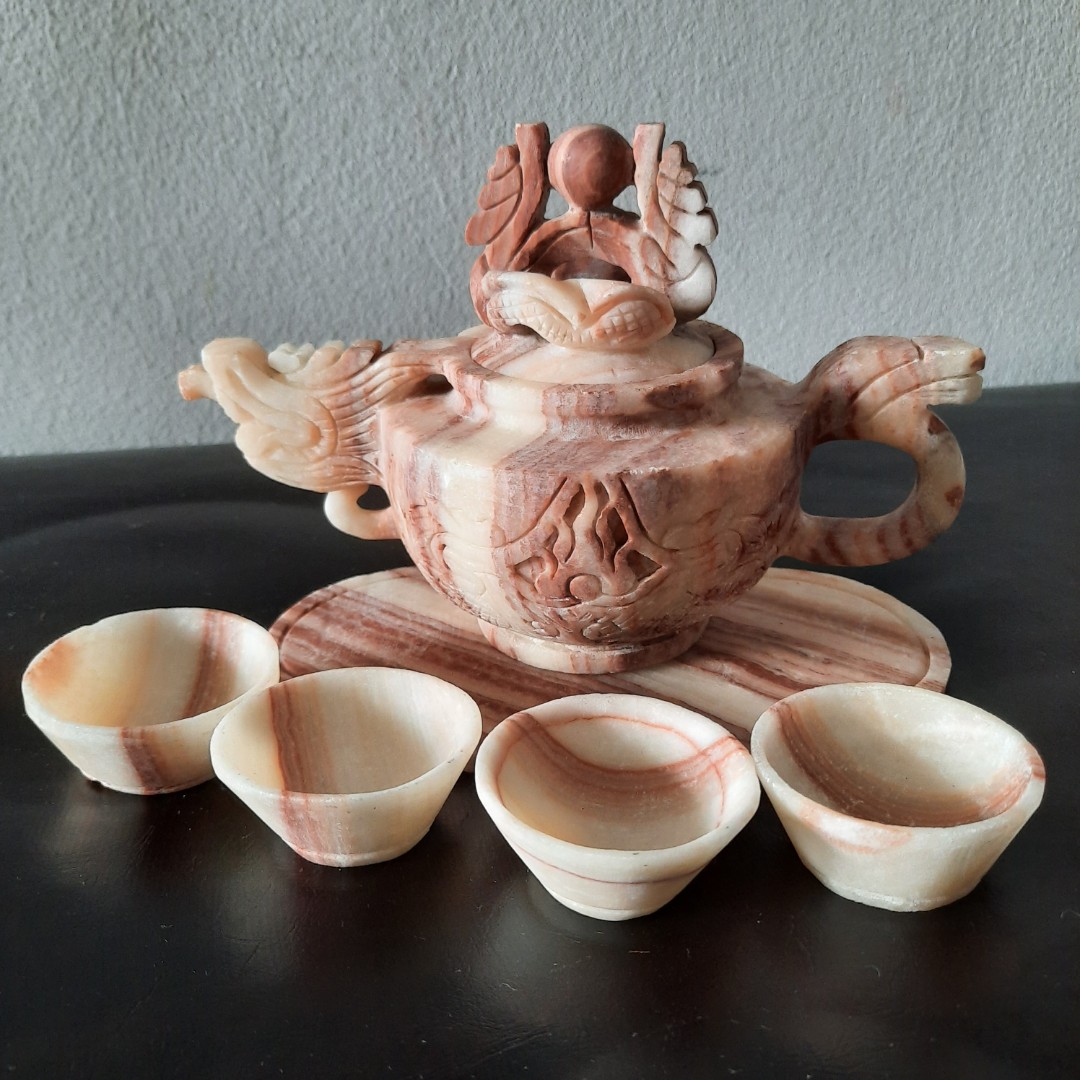 Antique Marble Dragon Teapot, Furniture & Home Living, Kitchenware