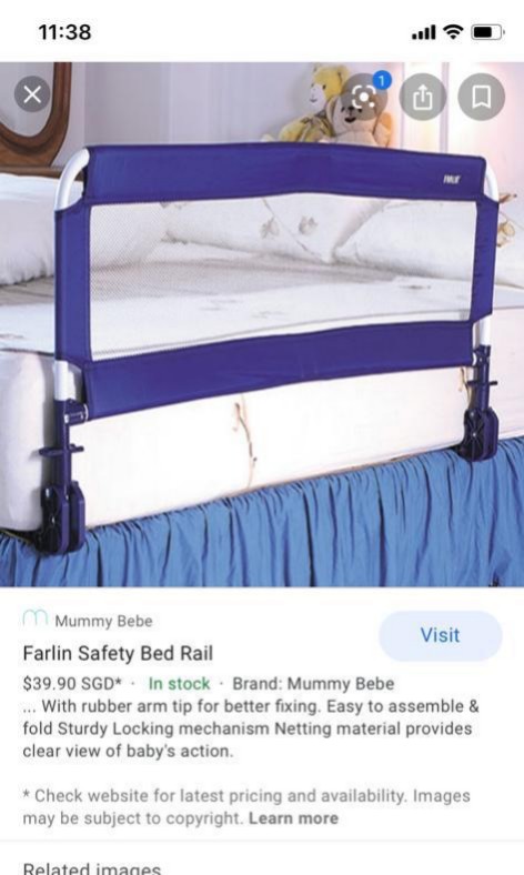 Premium Cotton Baby Bed Safety Rail - Four Seasons Design