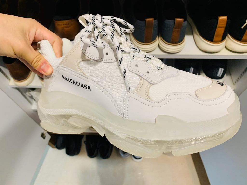 White clear sole triple s clearance