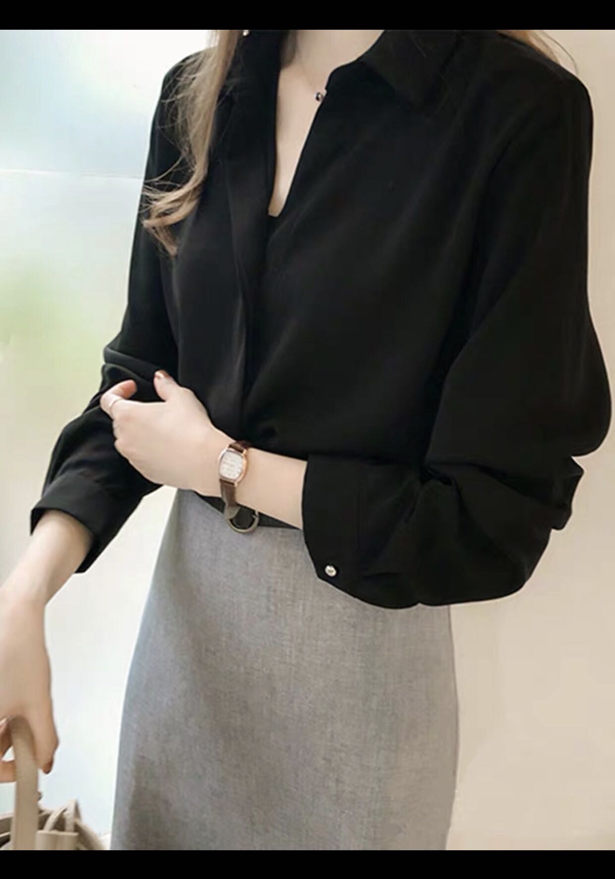 black evening blouse