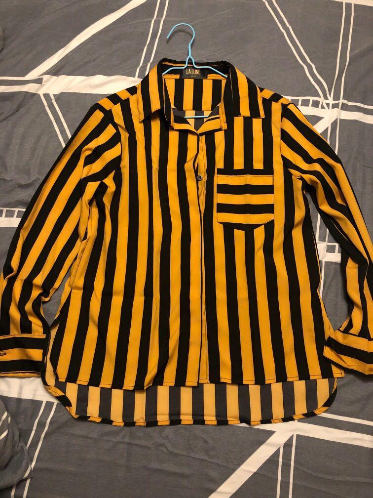 black and yellow blouse