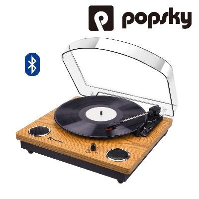 Record Player, Popsky 3-Speed Turntable Bluetooth Vinyl Record