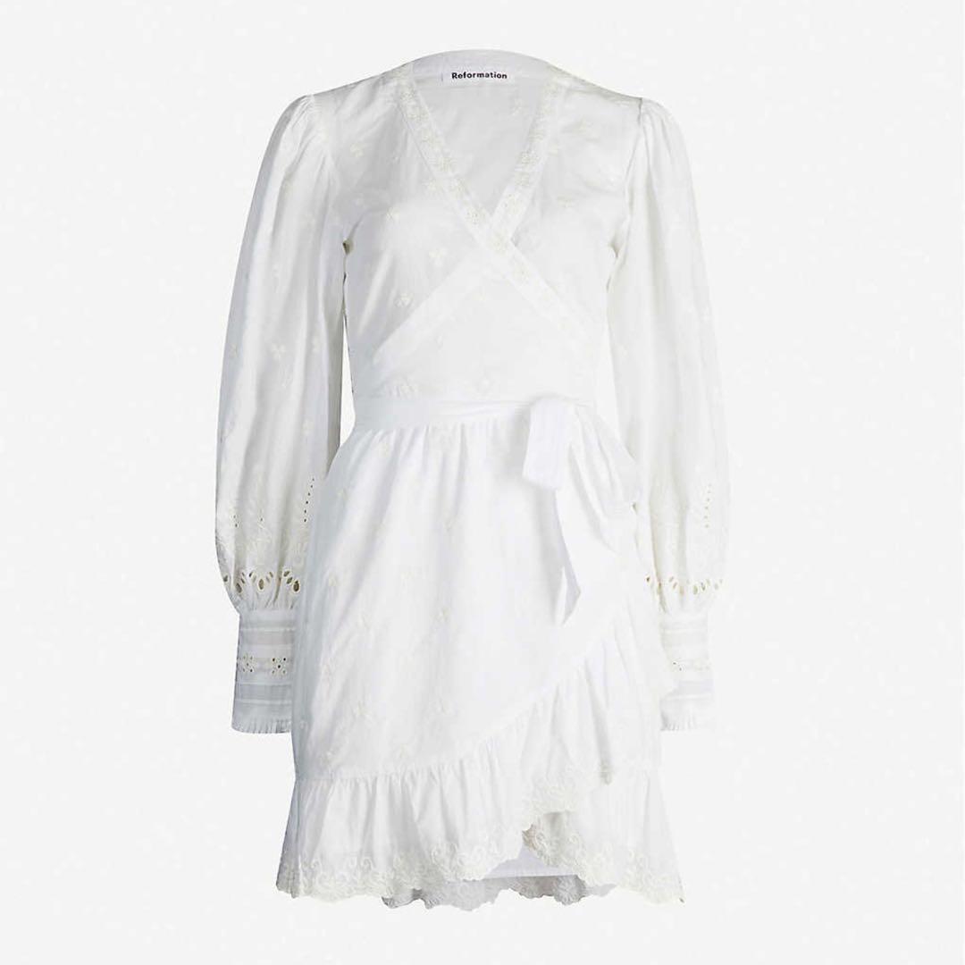 BNWT Authentic Reformation Harriet White Organic Cotton Dress