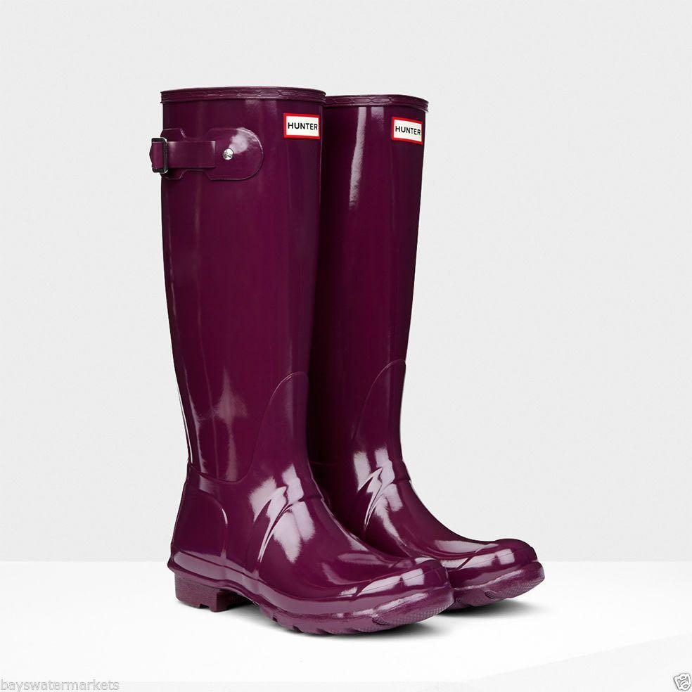 hunter boots purple gloss