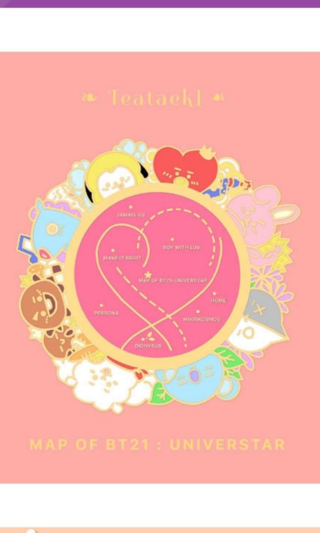 BTS BT21 Pin - Map of BT21 Spinning Pin, Entertainment, K-Wave on Carousell