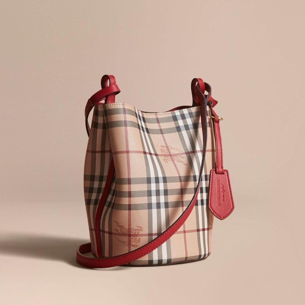 burberry check bucket bag