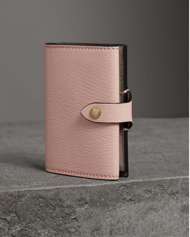 Burberry Equestrian Shield Leather Continental Wallet in Pale Ash Rose