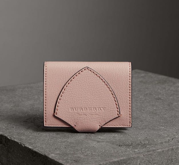 Burberry Equestrian Shield Leather Continental Wallet in Pale Ash Rose
