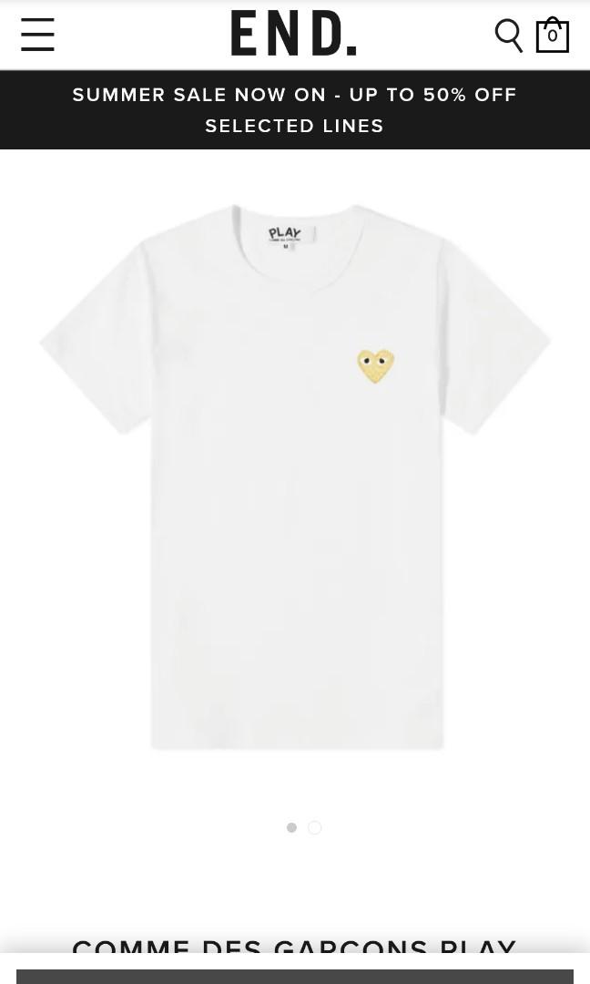 cdg white t shirt