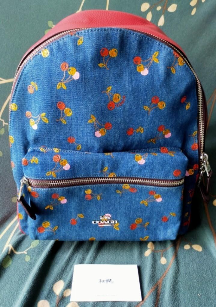 coach denim backpack