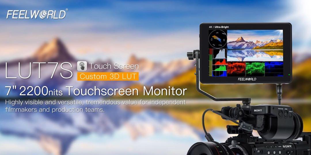 FEELWORLD LUT7S 7”INCH 2200 NITS 3D LUT TOUCH SCREEN FIELD MONITOR WITH  WAVEFORM VECTORSCOPE HISTOGRAM 3G-SDI 4K HDMI INPUT/OUTPUT 1920X1200 IPS  PANEL, Photography, Video Equipment on Carousell