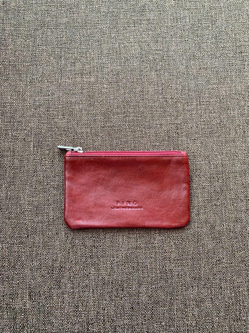 red leather coin purse