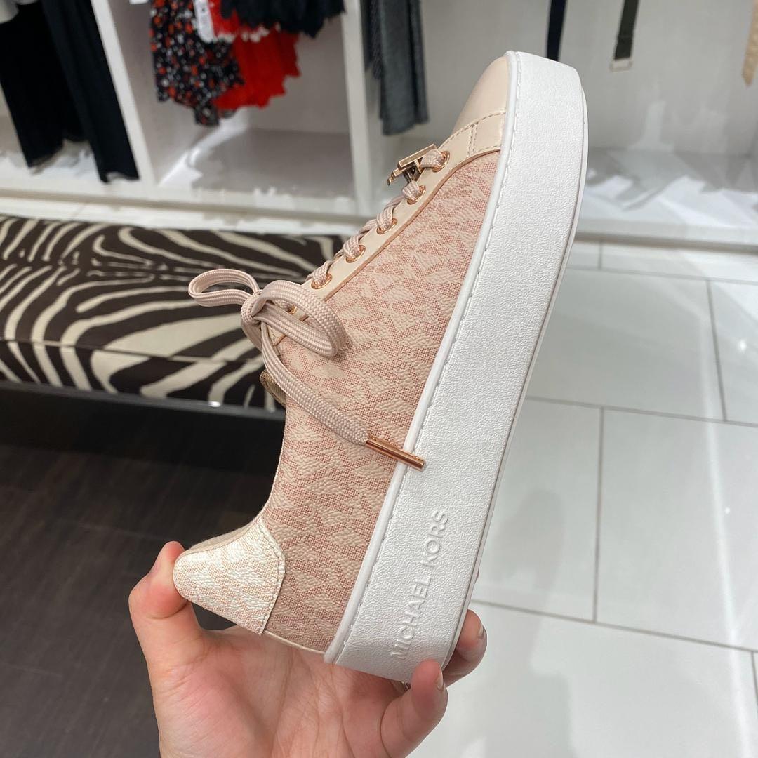 michael kors poppy lace up sneakers