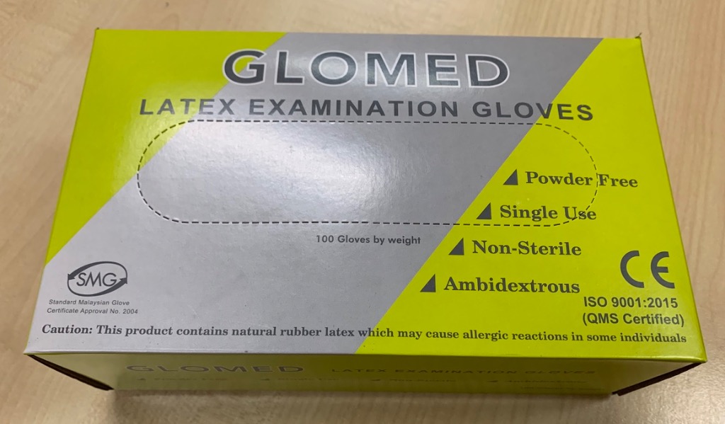 GLOMED LATEX EXAMINATION GLOVES Medium Size, Beauty & Personal Care