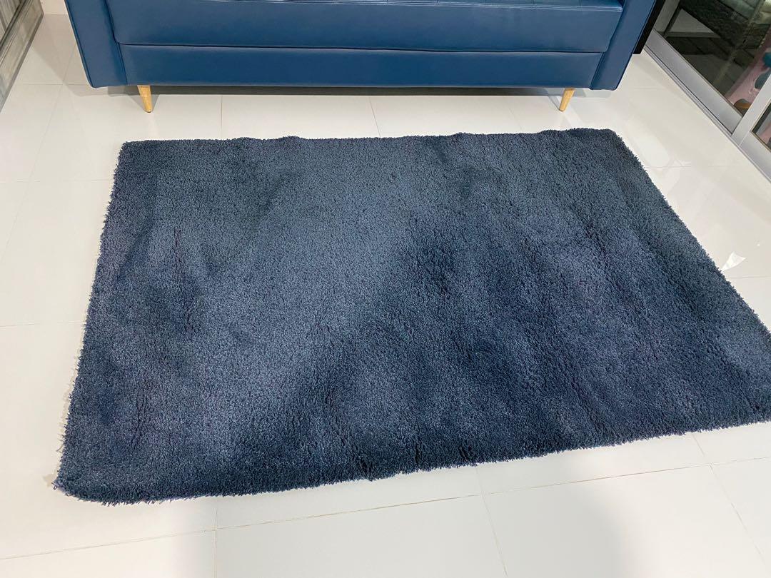 Super Fluffy Cosy And Furry Sapphire Blue Ikea Rug Carpet Furniture Home Decor Others On Carousell