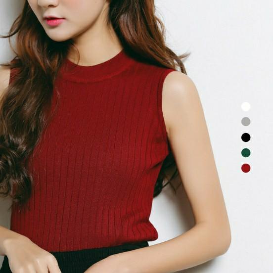 Red turtleneck clearance tank top