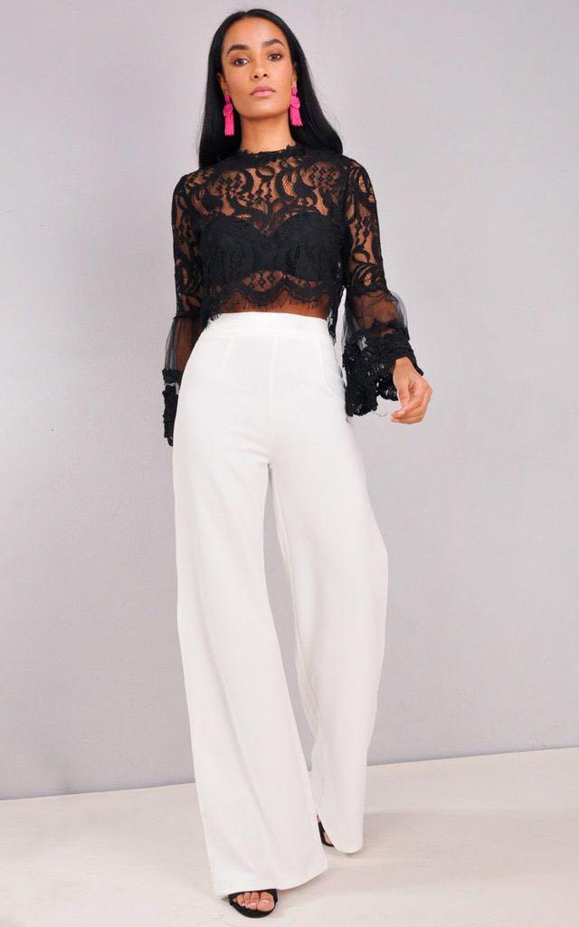 high waisted white slacks