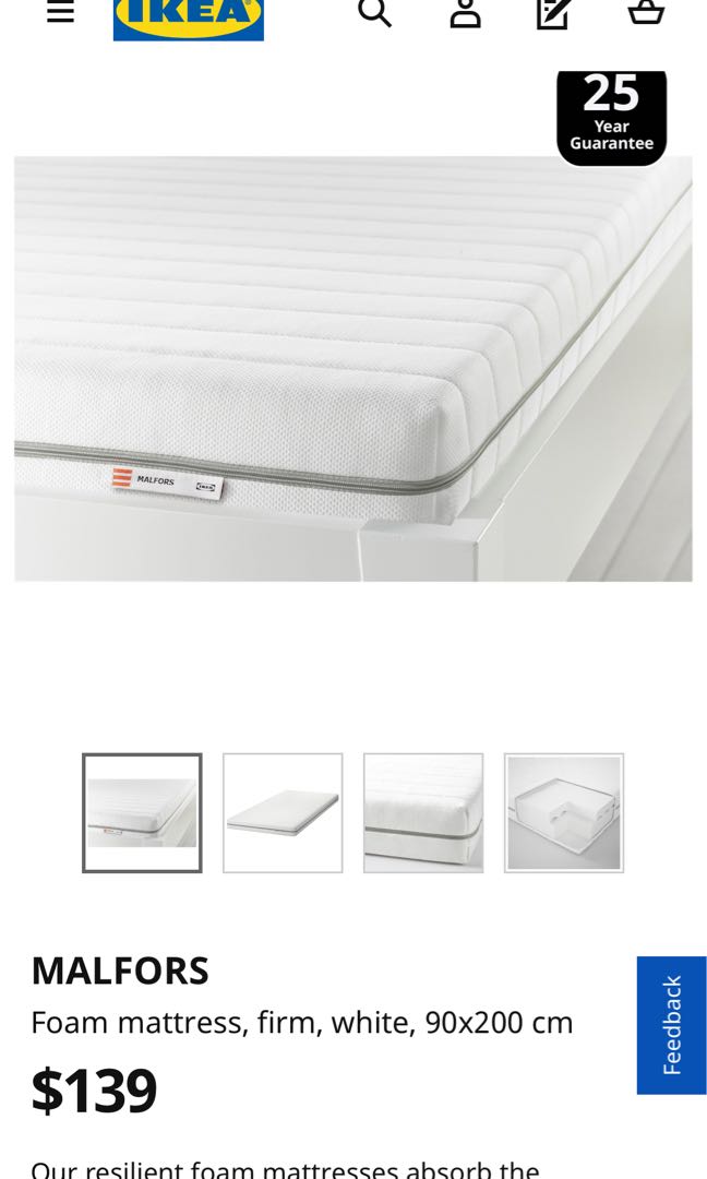 IKEA MALFORS Single Mattress, Furniture & Home Living, Furniture, Bed