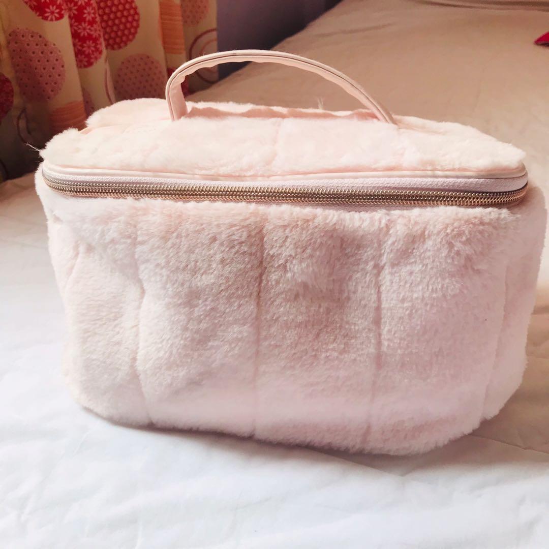 Ion Faux Fur Makeup Bag, Beauty 